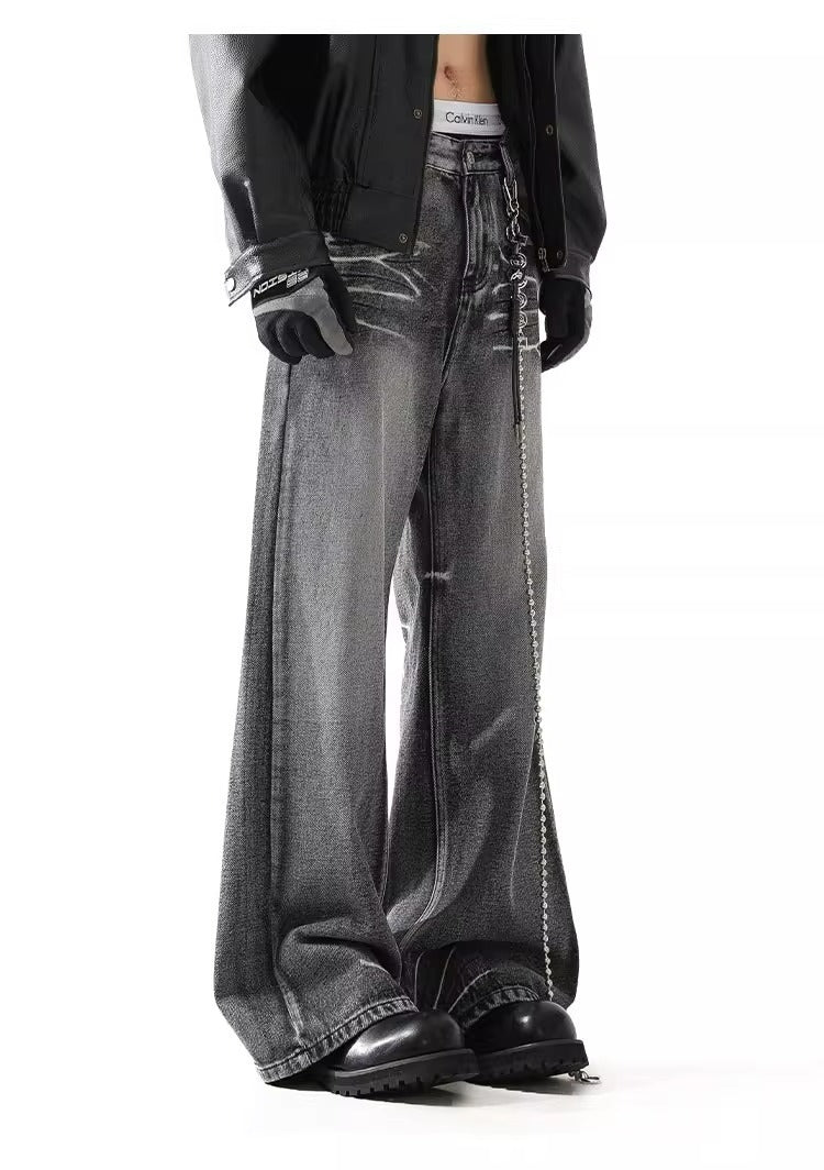 Retro Cleanfit Flared Jeans with Lightning Wash