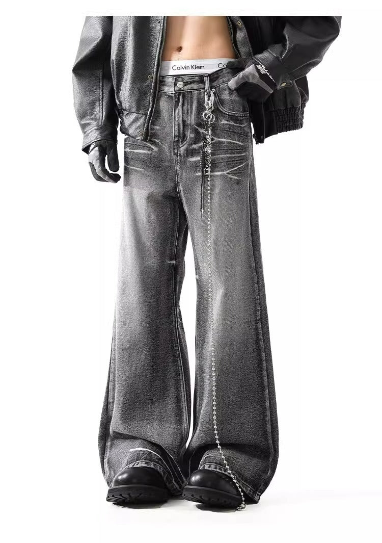 Retro Cleanfit Flared Jeans with Lightning Wash