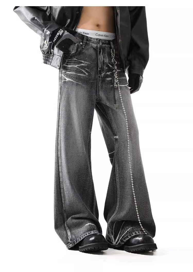 Retro Cleanfit Flared Jeans with Lightning Wash