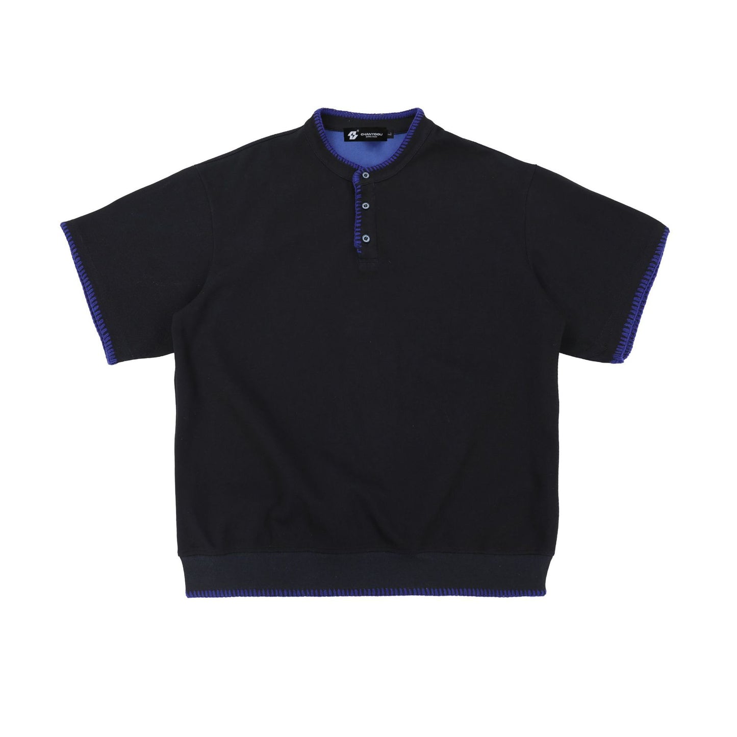 Retro Knit Henley Old Money Style Short Sleeved