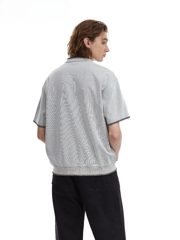 Retro Knit Henley Old Money Style Short Sleeved