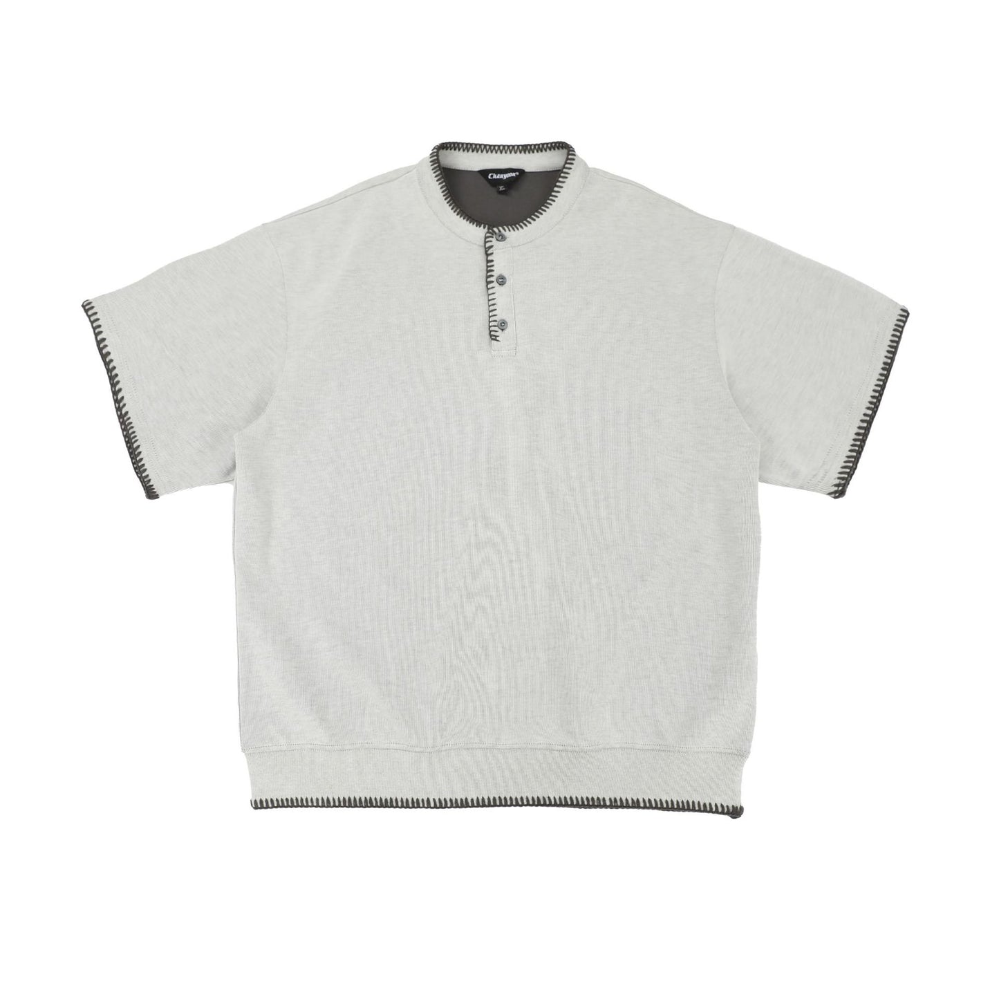 Retro Knit Henley Old Money Style Short Sleeved