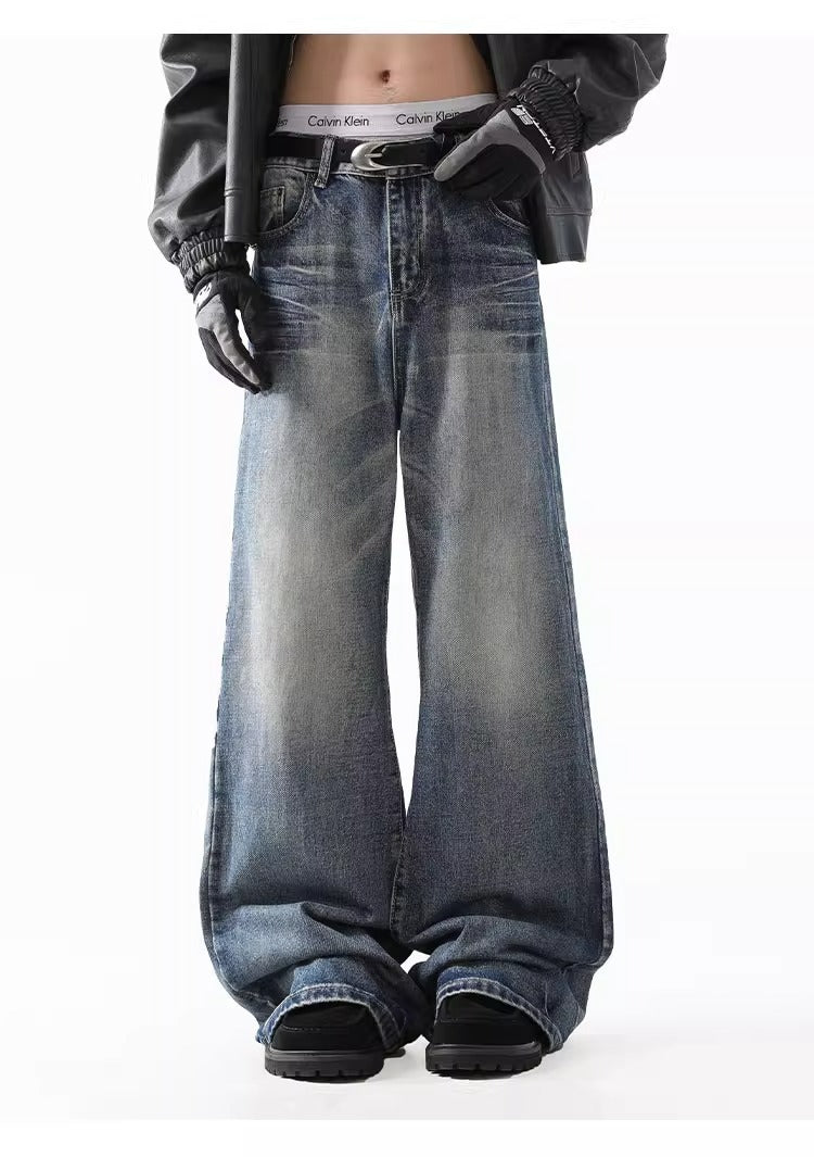 Smart Casual Flared Jeans Retro Lightning Wash Denim
