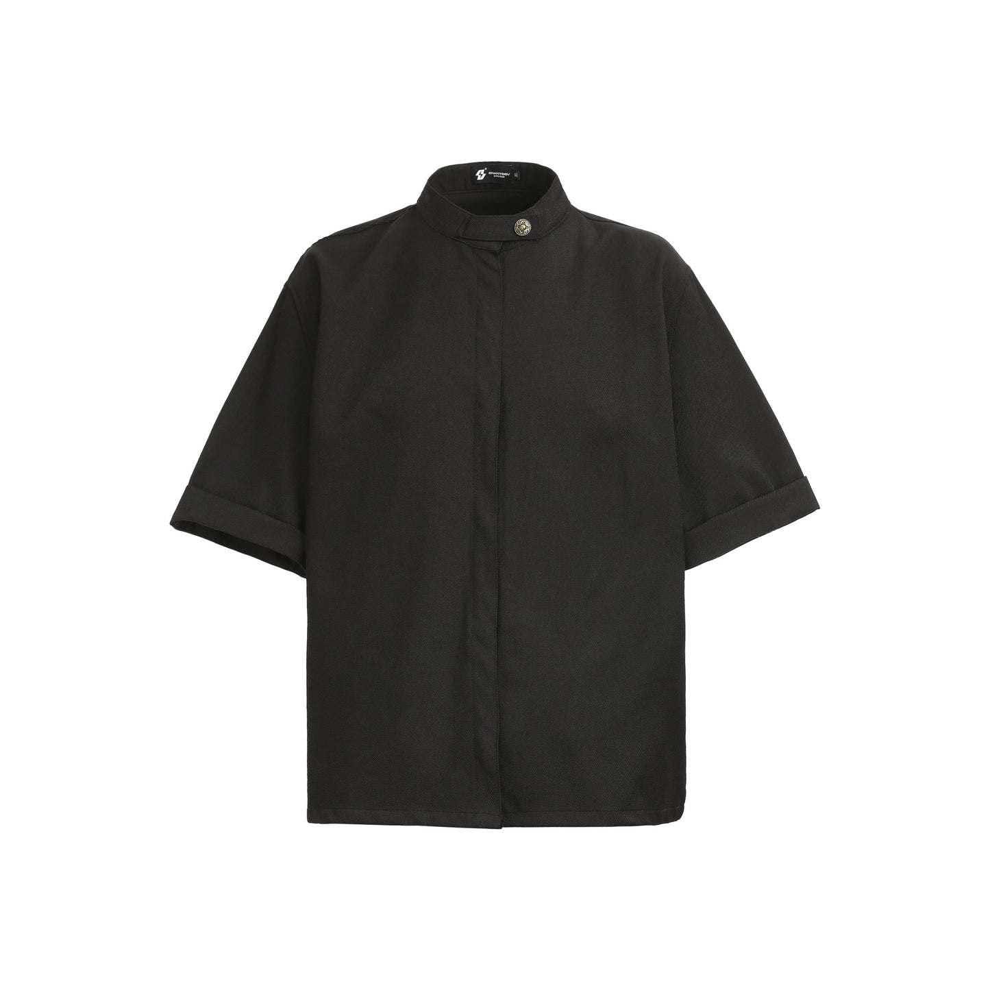 Solid Clean Fit Stand Collar Shirt