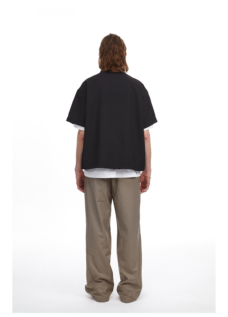 Solid Clean Fit Stand Collar Shirt