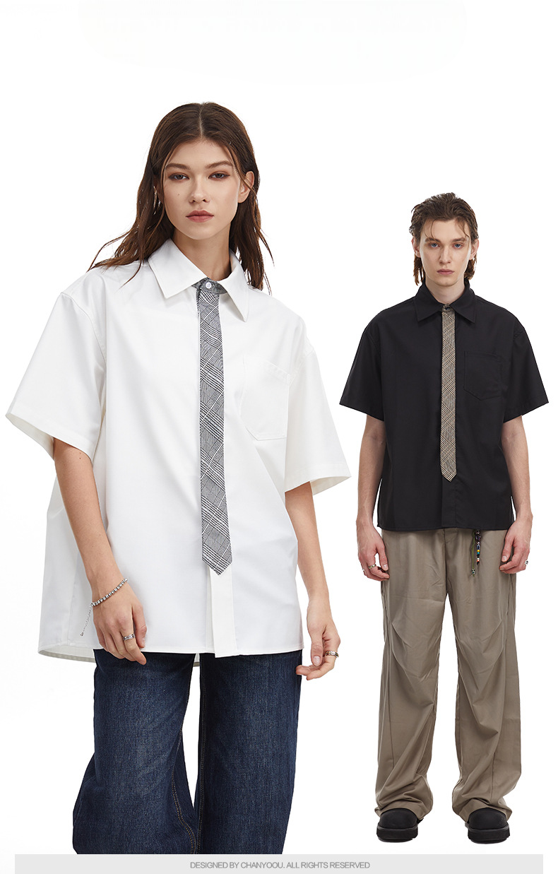 Streetwear Loose Fit Tie Shirt
