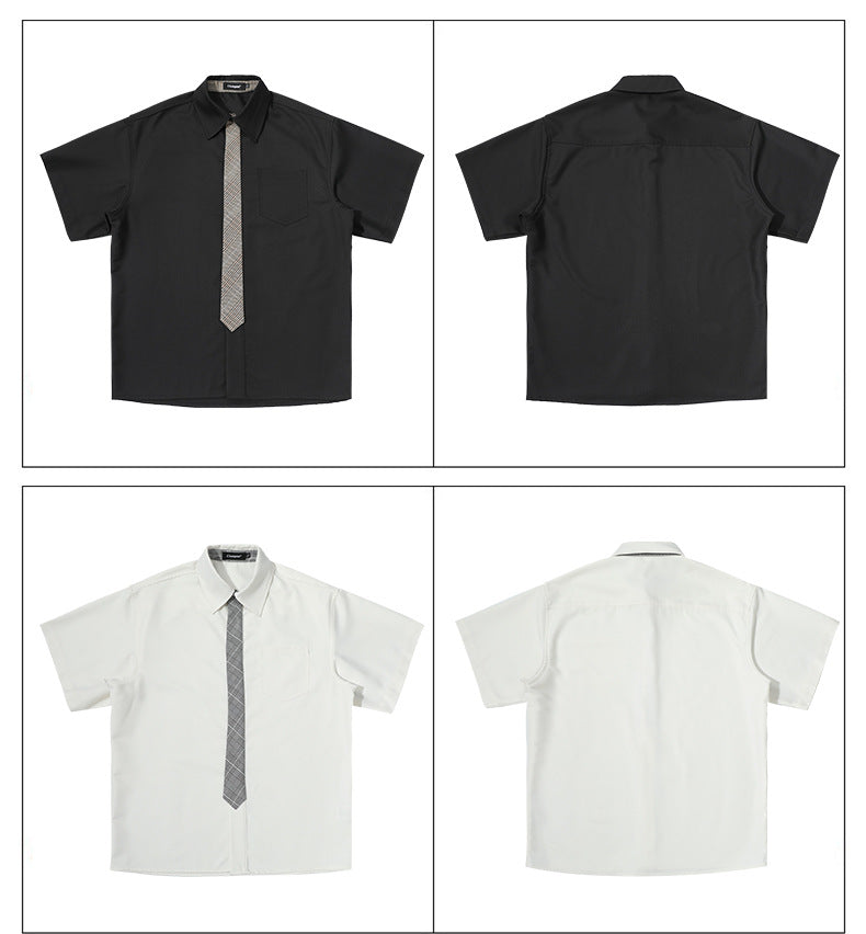 Streetwear Loose Fit Tie Shirt