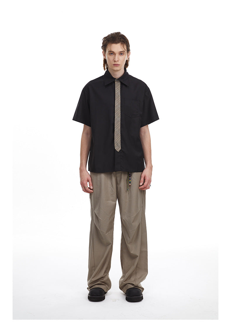 Streetwear Loose Fit Tie Shirt