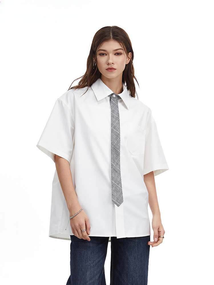 Streetwear Loose Fit Tie Shirt