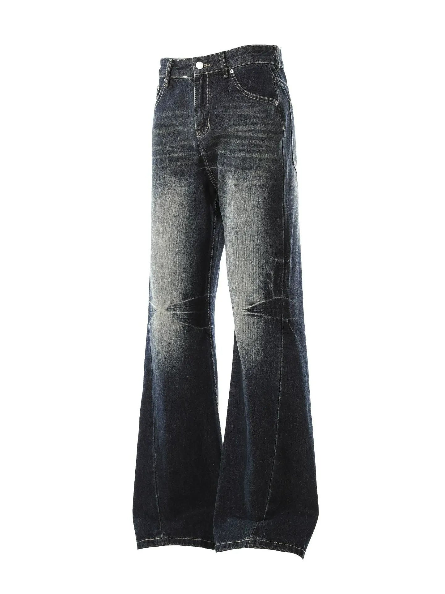 Vintage Wash Structured Flare Jeans