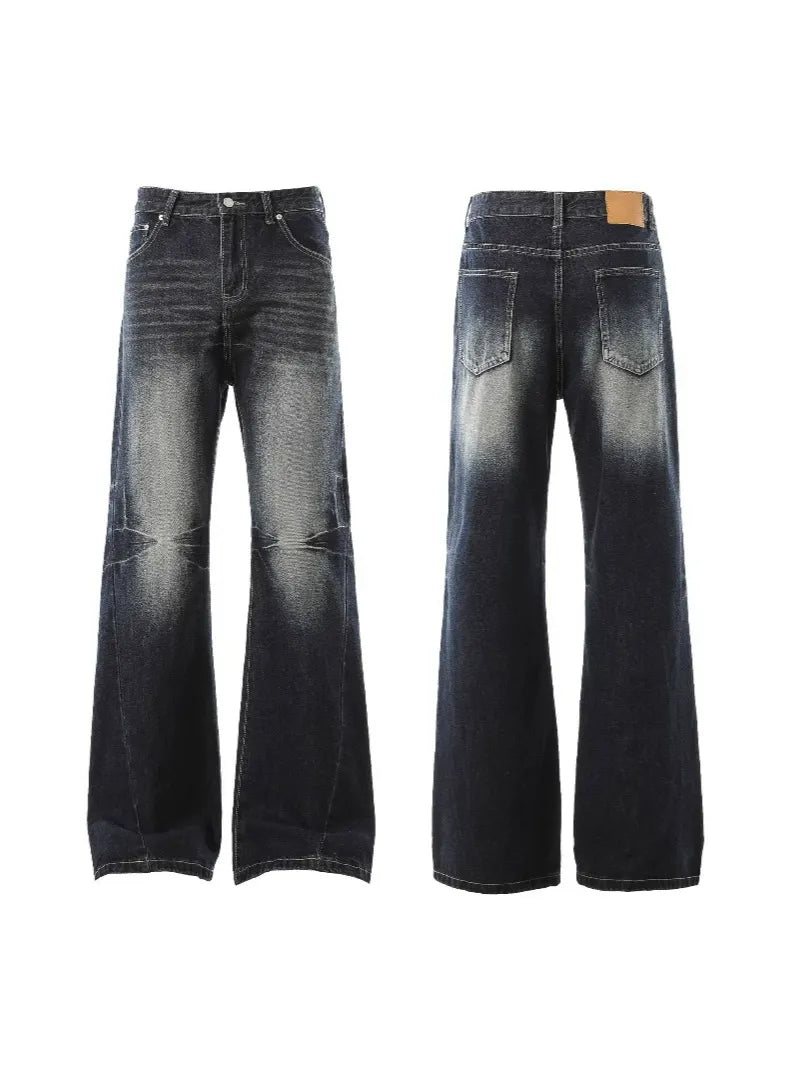 Vintage Wash Structured Flare Jeans