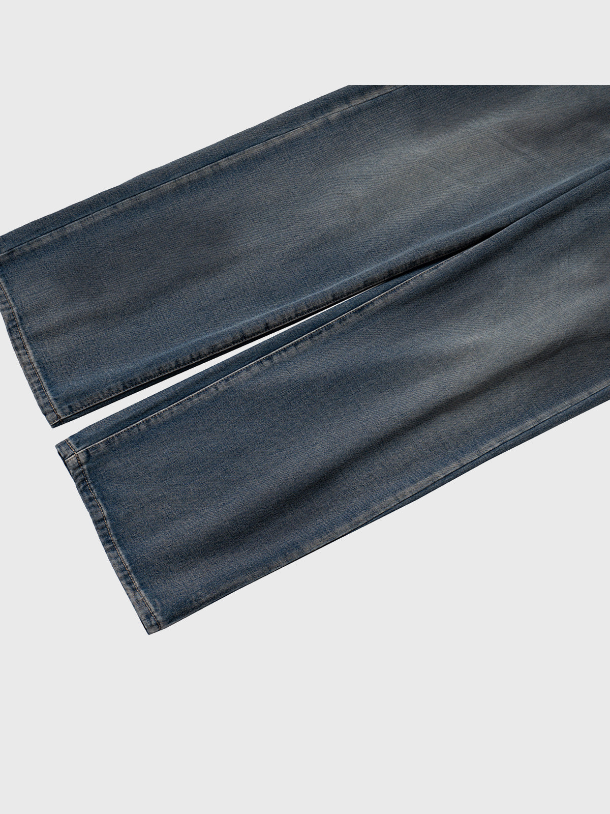 Vintage Wash Unisex Straight Jeans High Street Distressed Denim