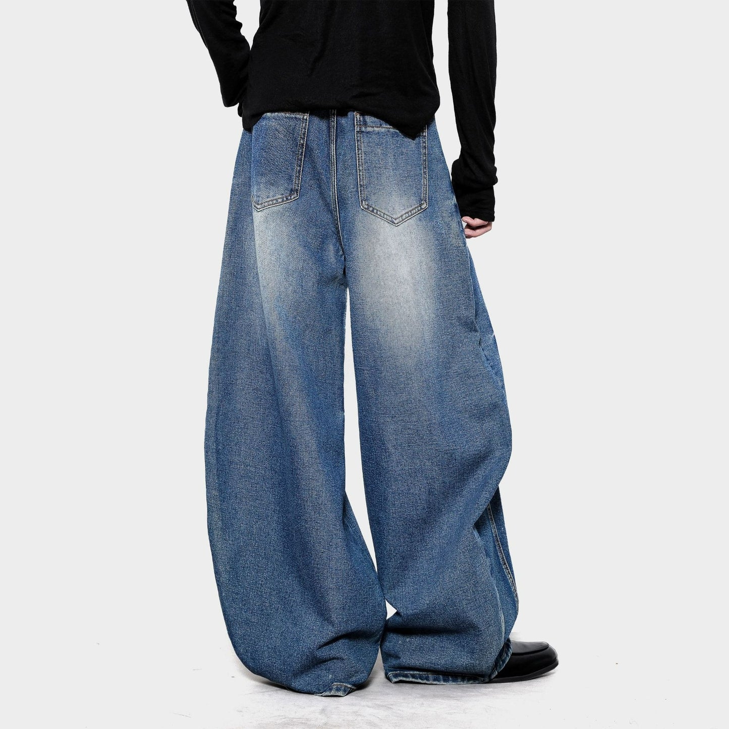 Vintage Whiskered Barrel Leg Jeans