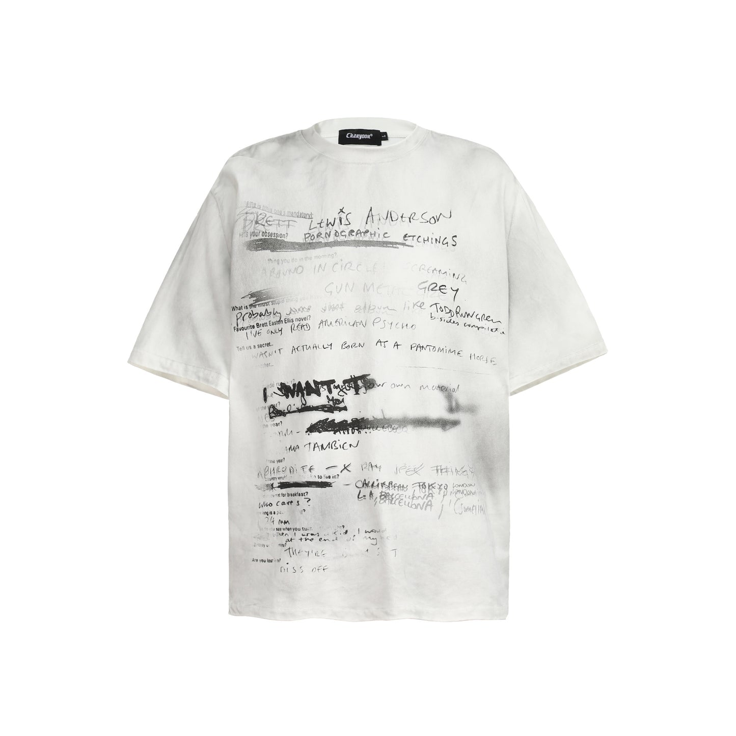 Vintage Hand Drawn Print Tee Streetwear Loose Fit Graphic T-shirt