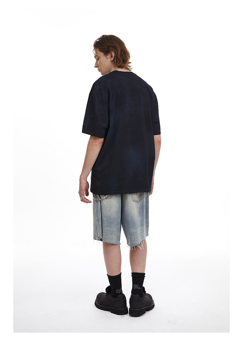 Vintage Hand Drawn Print Tee Streetwear Loose Fit Graphic T-shirt