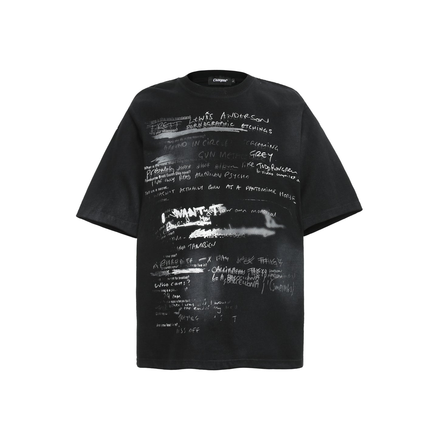 Vintage Hand Drawn Print Tee Streetwear Loose Fit Graphic T-shirt