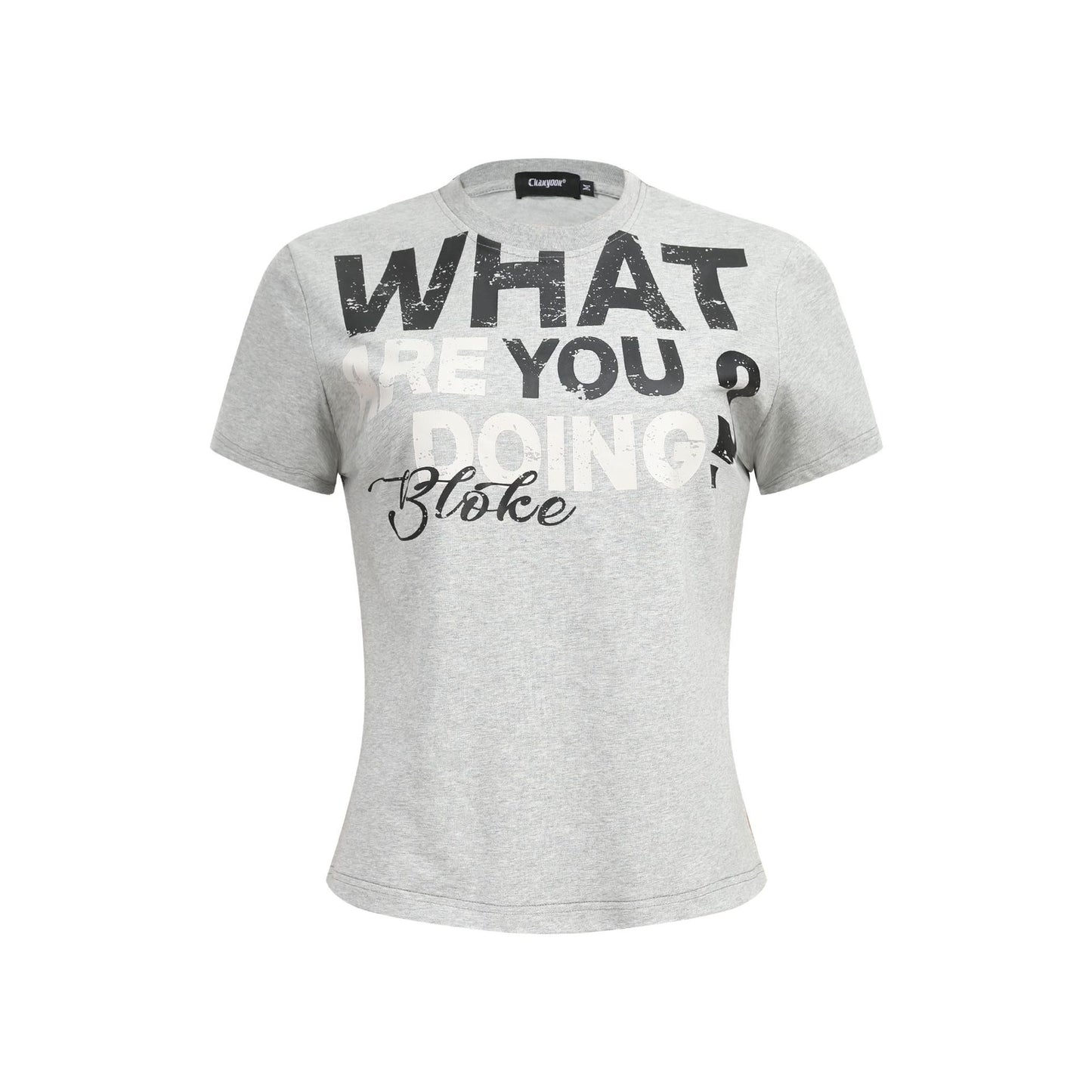 Womens Retro Letter Print Slim Tee