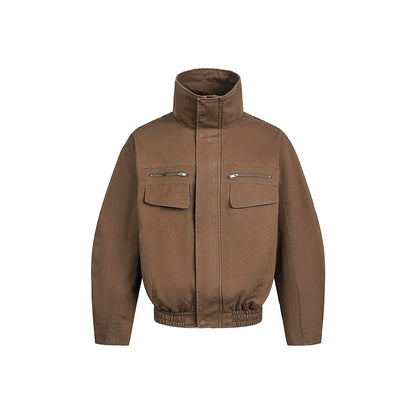 American Style Cropped Workwear Jacket Loose & Washed