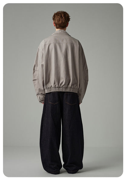 American Style Cropped Workwear Jacket Loose & Washed