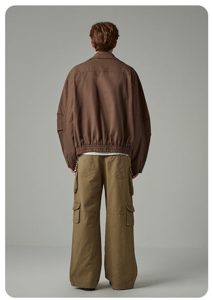 American Style Cropped Workwear Jacket Loose & Washed