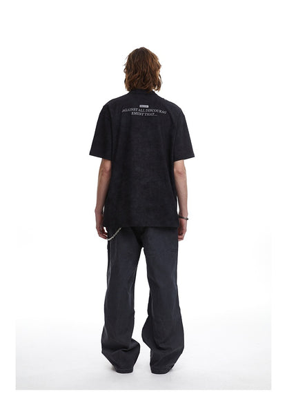 Clean Fit Deconstructed Zip Henley T-Shirt