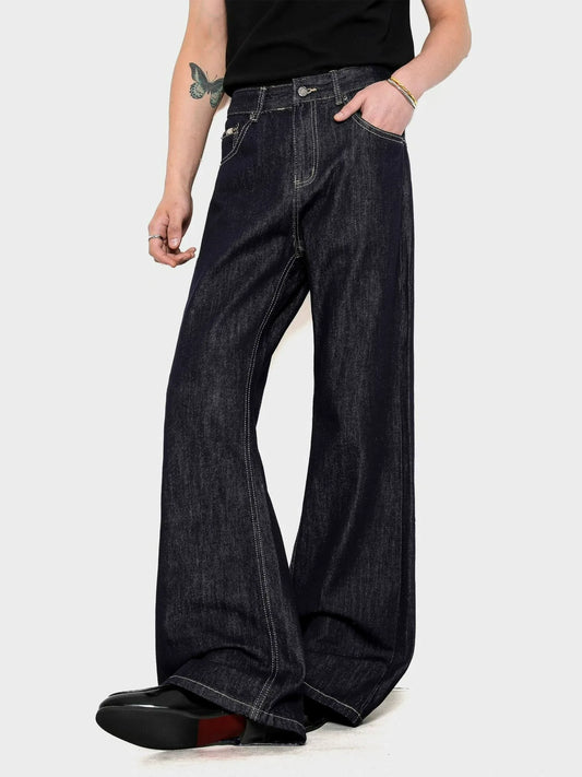 Clean Fit Flared Jeans Smart Casual Indigo Denim