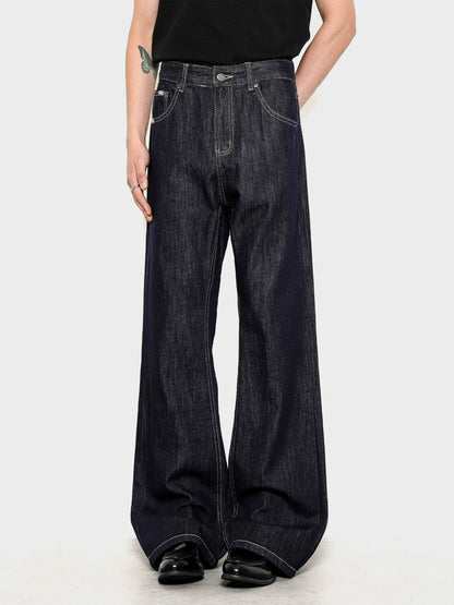 Clean Fit Flared Jeans Smart Casual Indigo Denim