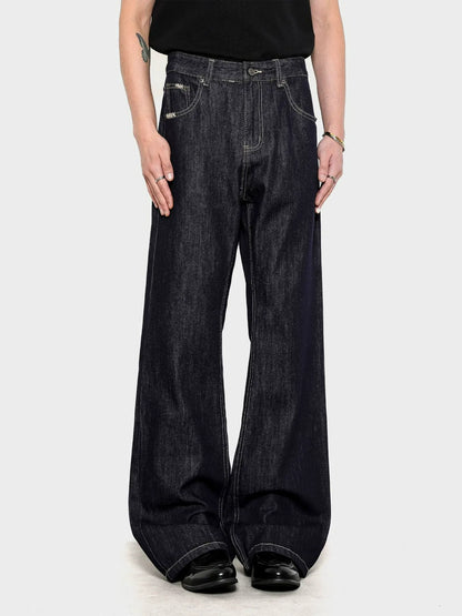 Clean Fit Flared Jeans Smart Casual Indigo Denim