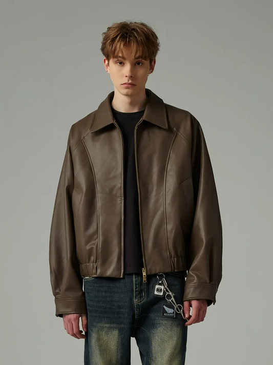 Cleanfit Faux Leather Cropped Jacket