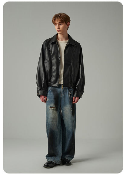 Cleanfit Faux Leather Cropped Jacket