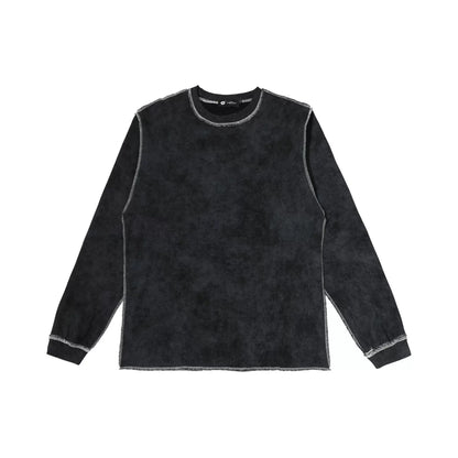 Contrast Stitch Washed Pullover Relaxed Fit Crewneck Sweatshirt