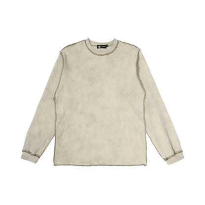 Contrast Stitch Washed Pullover Relaxed Fit Crewneck Sweatshirt