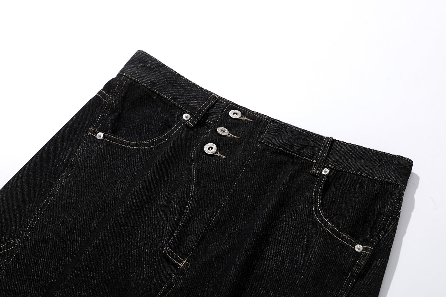Deconstructed Wide Leg Barrel Jeans