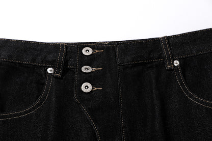 Deconstructed Wide Leg Barrel Jeans
