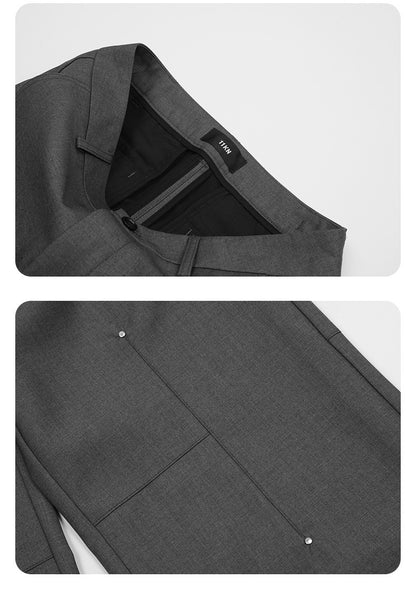 Destruction Bootcut Suit Pants With Rivet Design