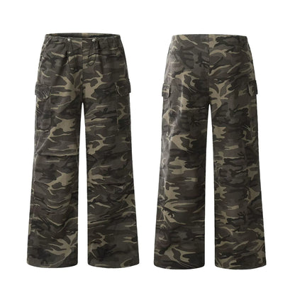 Drawstring Baggy Camo Cargo Pants