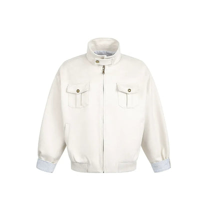 Faux Suede Cropped Workwear Jacket