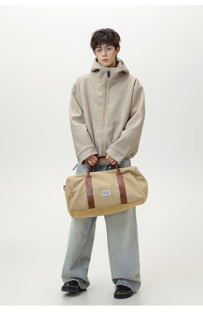 Heavyweight Wool Blend Hooded Jacket Classic & Warm