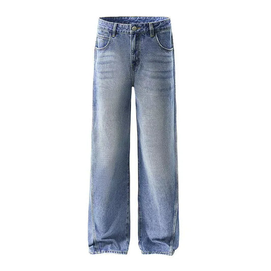 High Waisted Straight Leg Jeans With Faded Detail