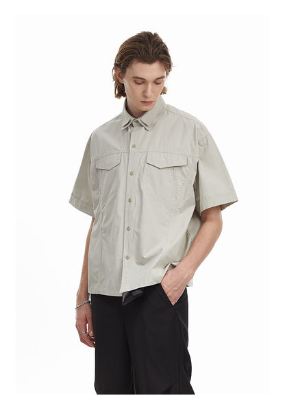 Retro Workwear Double Collar Shirt