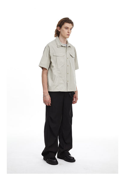 Retro Workwear Double Collar Shirt