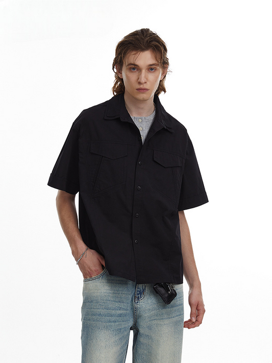 Retro Workwear Double Collar Shirt