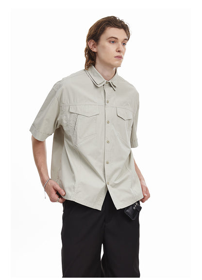 Retro Workwear Double Collar Shirt