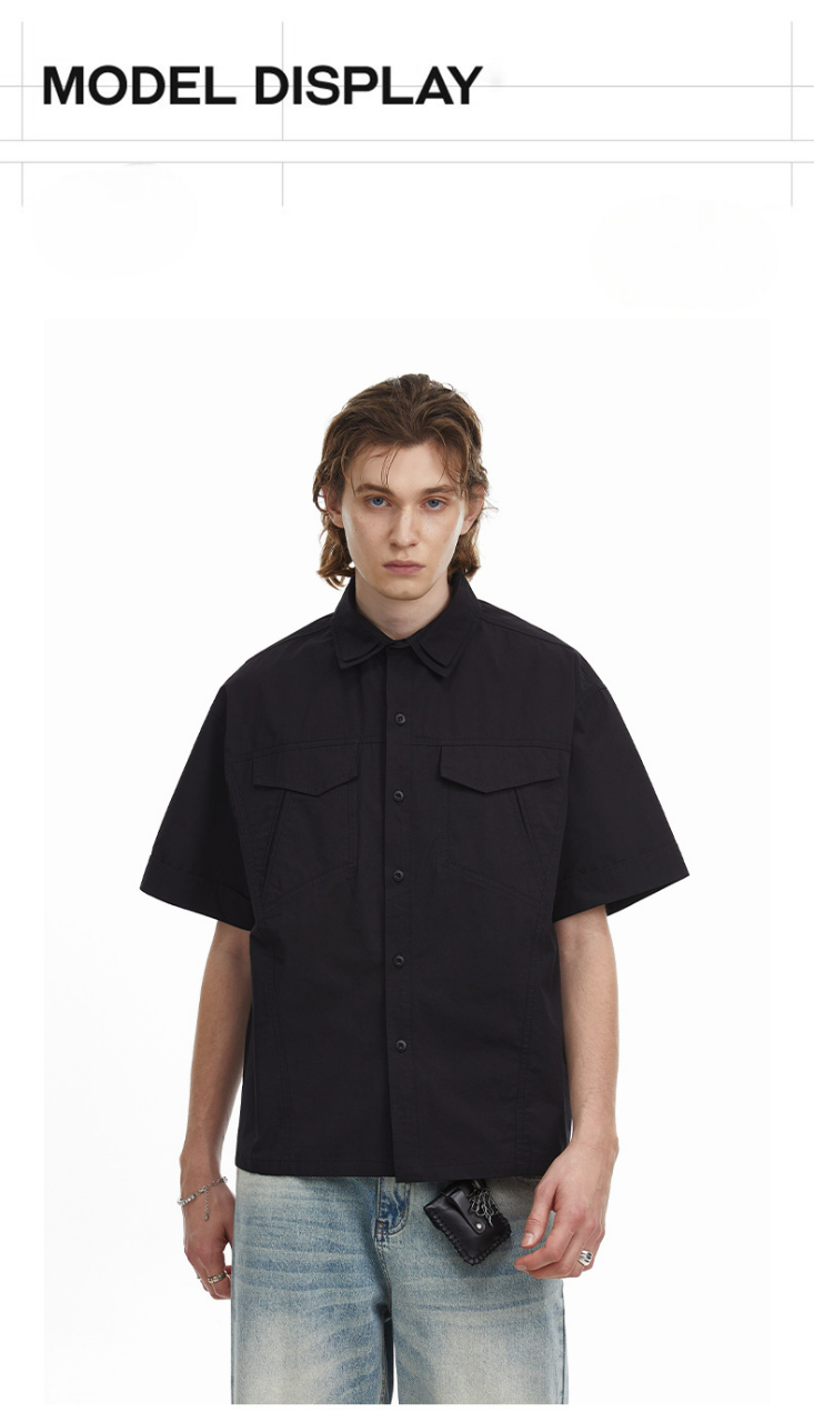 Retro Workwear Double Collar Shirt