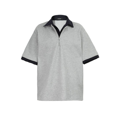 Relaxed Fit Half-Zip Polo Men's Heavyweight Design Shirt