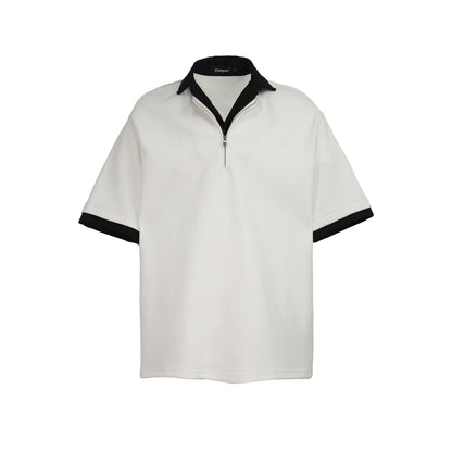Relaxed Fit Half-Zip Polo Men's Heavyweight Design Shirt