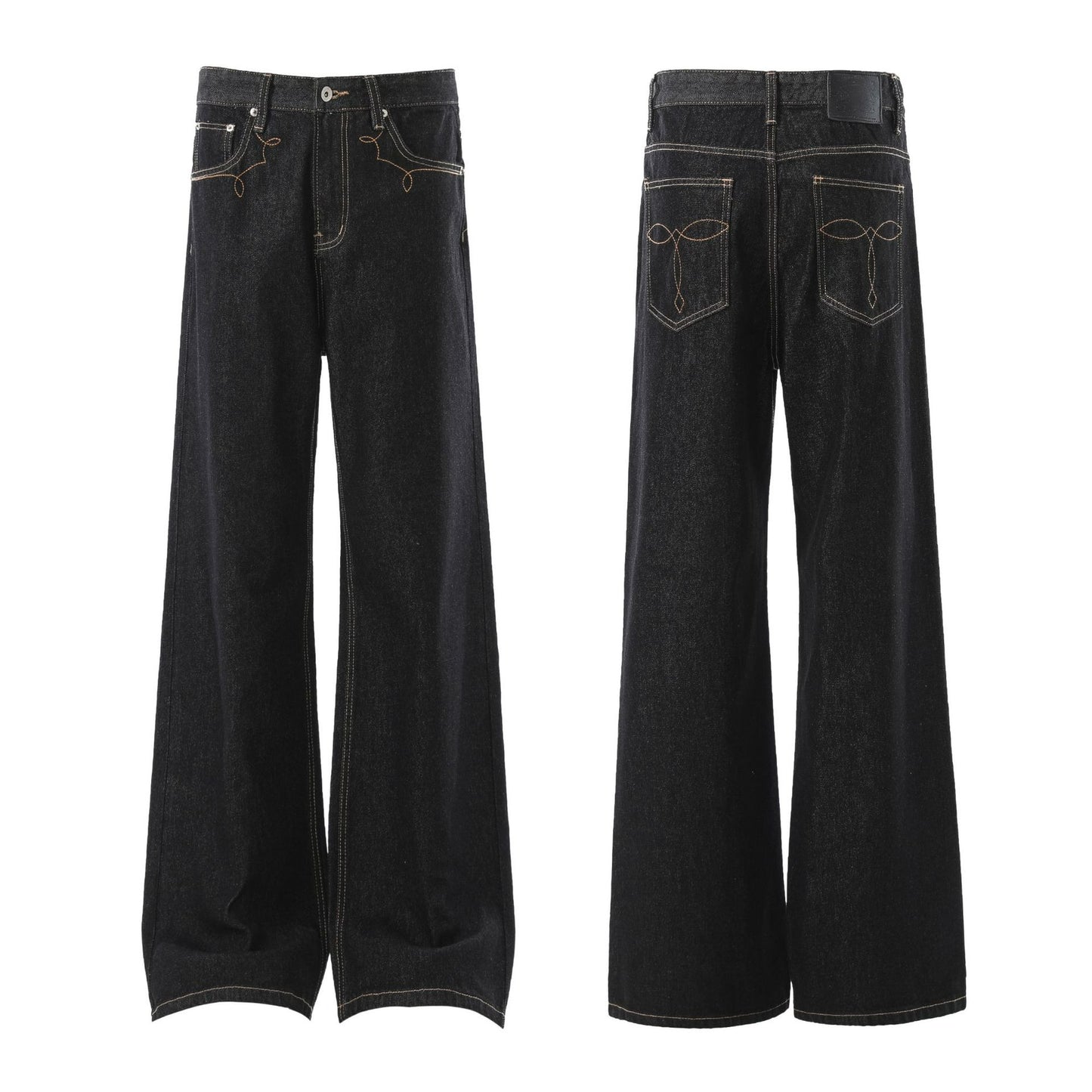 Retro Baggy Denim with Contrast Stitch