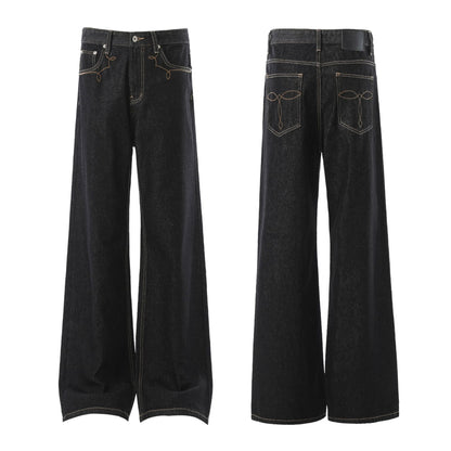 Retro Baggy Denim with Contrast Stitch