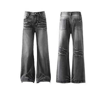 Retro Cleanfit Flared Jeans with Lightning Wash