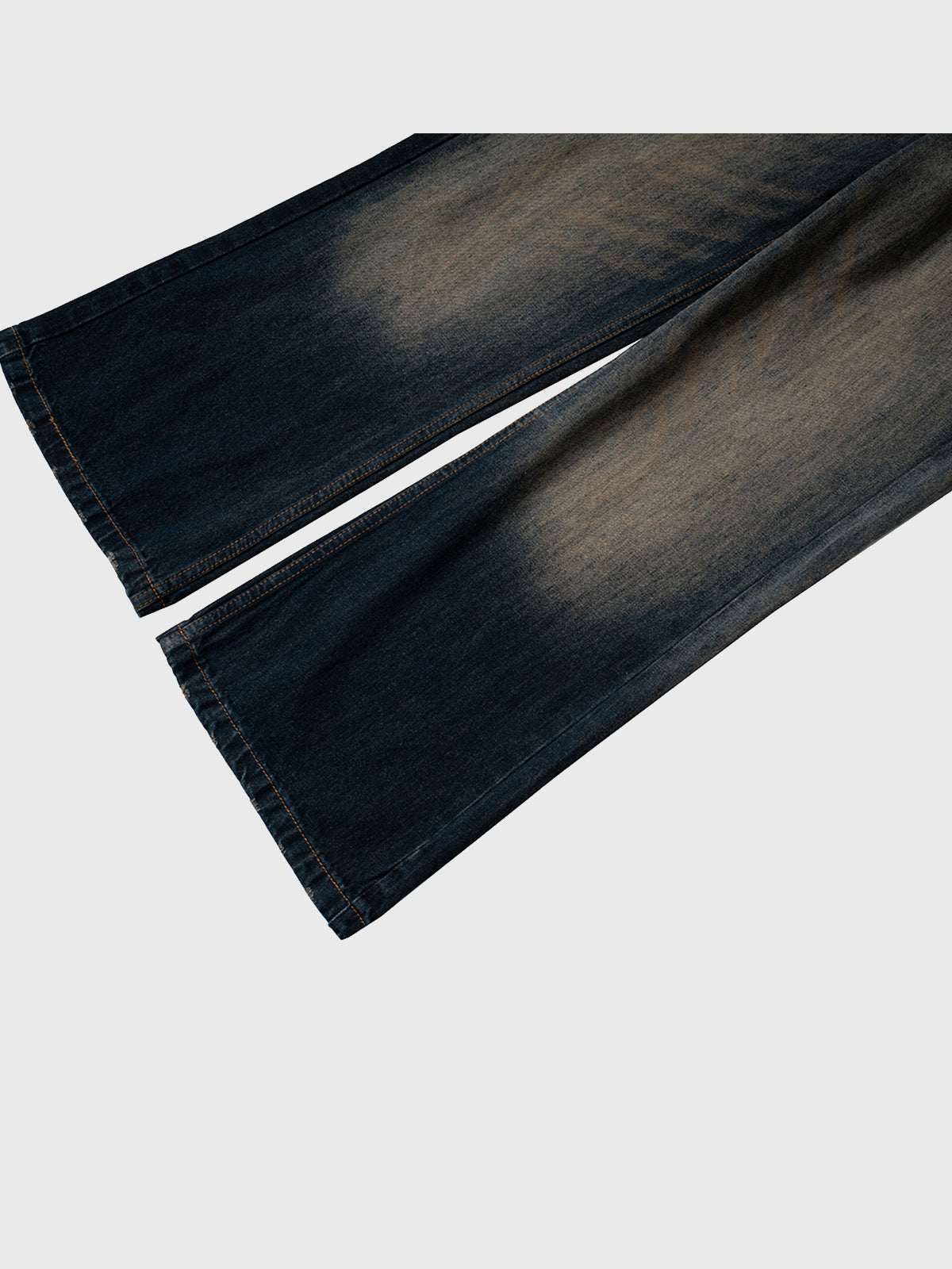 Retro Washed Flared Jeans Textured Denim